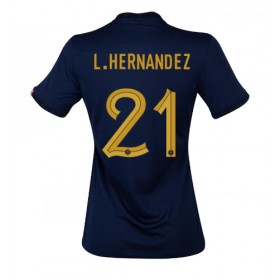 Damen Fußballbekleidung Frankreich Lucas Hernandez #21 Heimtrikot WM 2022 Kurzarm